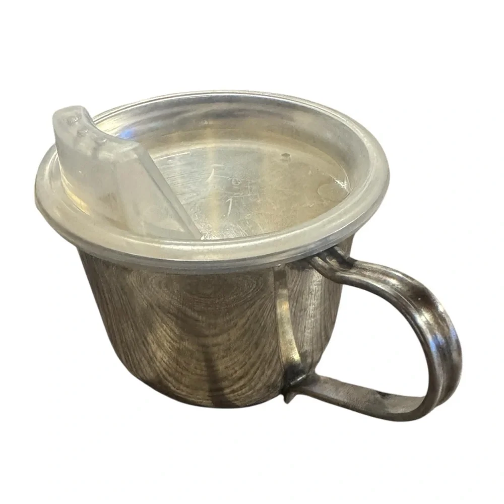 Vintage Leonard Silverplate Hong Kong Child's Sippy Cup w/ Lid - Picture 8 of 8